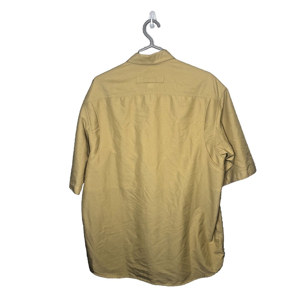 Duluth Trading Co. Men's Yellow Solid Woven Polyester Button-Down Shirt L T - Picture 2 of 4